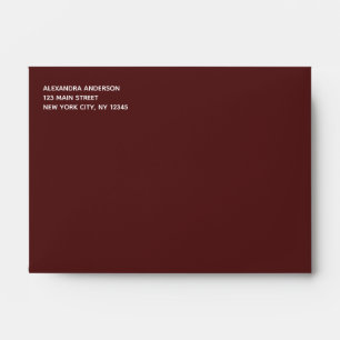 Burgundy Marsala Simple Minimalist Colored Envelop Envelope