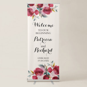 Burgundy Marsala Welcome to our Beginning Sign