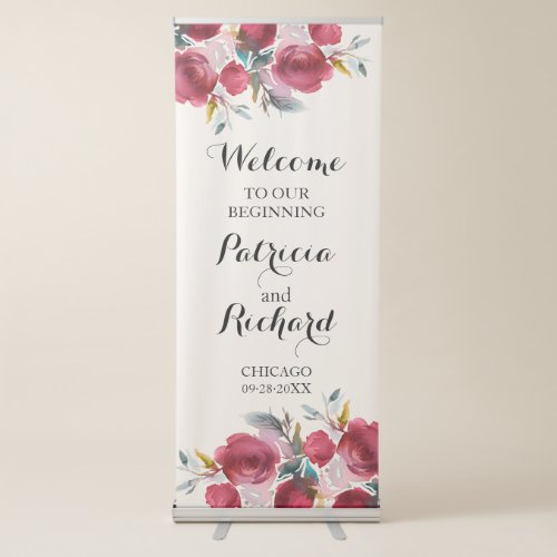 Burgundy Marsala Welcome to our Beginning Sign