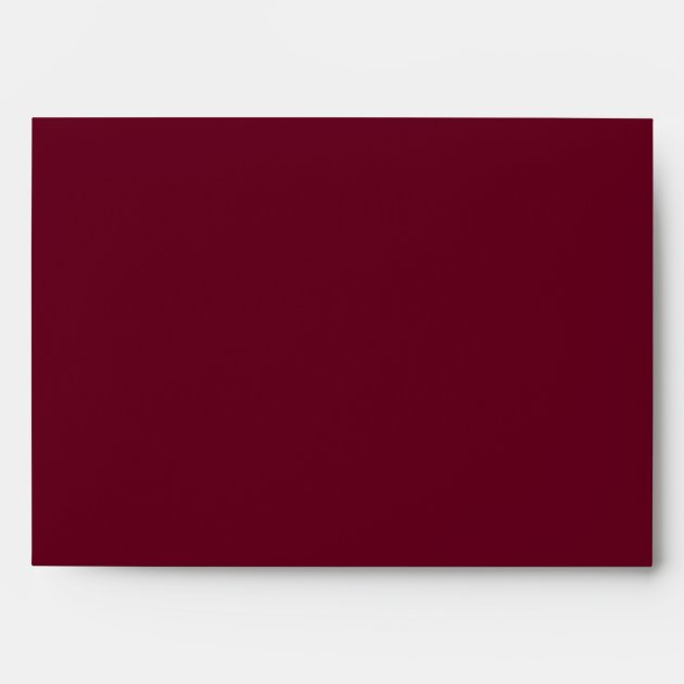 Burgundy Marsala Wine Red Floral & Return Address Envelope