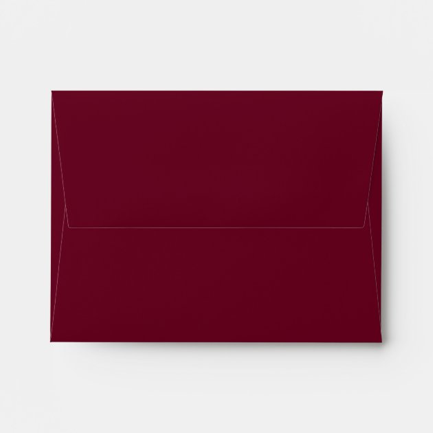 Burgundy Marsala Wine Red Floral With Address RSVP Envelope