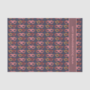 Burgundy Masquerade Masks Pattern Custom Text Tissue Paper