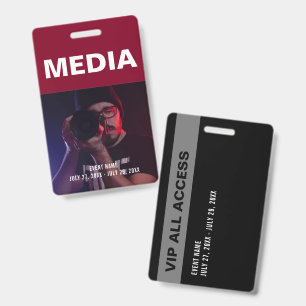 Burgundy Media All Access Pass Event ID Badge