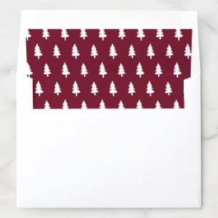 Burgundy Merlot Pine Wood Christmas Pattern Envelope Liner