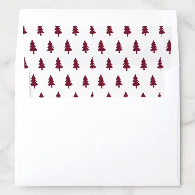 Burgundy Merlot Pine Wood Christmas Pattern Envelope Liner (In Envelope)