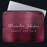 Burgundy Metallic - Monogram Business Professional Laptop Sleeve<br><div class="desc">Modern Burgundy Faux Metallic Stainless Elegant Monogram Promotional Laptop Bag or Sleeve Promotional (promo) advertisement Case. This classy professional business computer case can be customized to include your monogrammed name and job title profession or position.</div>