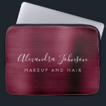Burgundy Metallic - Monogram Business Professional Laptop Sleeve<br><div class="desc">Modern Burgundy Faux Metallic Stainless Elegant Monogram Promotional Laptop Bag or Sleeve Promotional (promo) advertisement Case. This classy professional business computer case can be customized to include your monogrammed name and job title profession or position.</div>