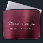 Burgundy Metallic - Monogram Business Professional Laptop Sleeve<br><div class="desc">Modern Burgundy Faux Metallic Stainless Elegant Monogram Promotional Laptop Bag or Sleeve Promotional (promo) advertisement Case. This classy professional business computer case can be customized to include your monogrammed name and job title profession or position.</div>