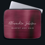 Burgundy Metallic - Monogram Business Professional Laptop Sleeve<br><div class="desc">Modern Burgundy Faux Metallic Stainless Elegant Monogram Promotional Laptop Bag or Sleeve Promotional (promo) advertisement Case. This classy professional business computer case can be customized to include your monogrammed name and job title profession or position.</div>