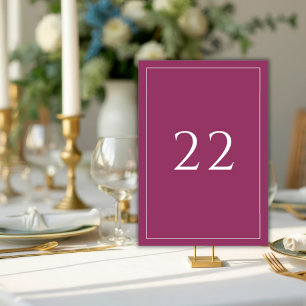 Burgundy Minimalist Elegant Wedding  Table Number