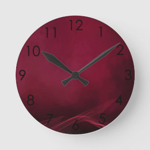 Burgundy Mist fog vapor smoke Round Clock