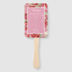 Burgundy modern elegant wedding hand fan