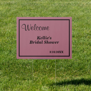Burgundy Modern Minimalist Bridal Shower Sign