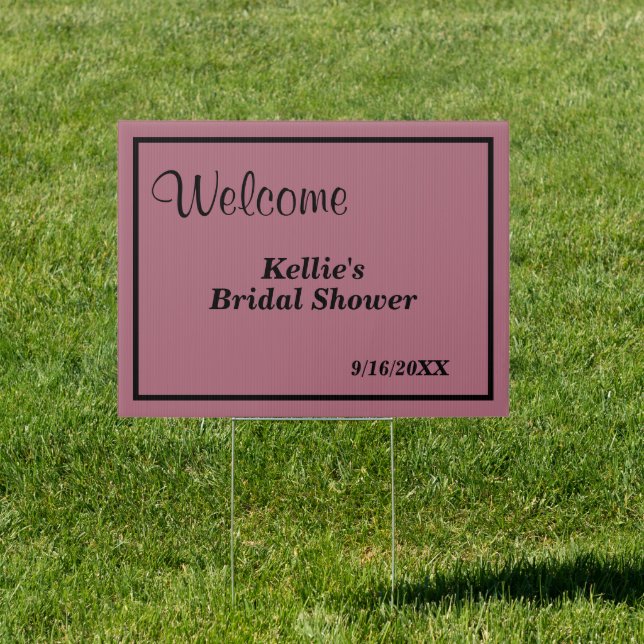Burgundy Modern Minimalist Bridal Shower Sign (Insitu)