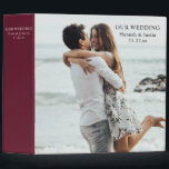 Burgundy Modern Photo Simple Wedding Planner 3 Ring Binder<br><div class="desc">Modern Photo Simple Burgundy Wedding Planner Minimalist 3 Ring Binder</div>