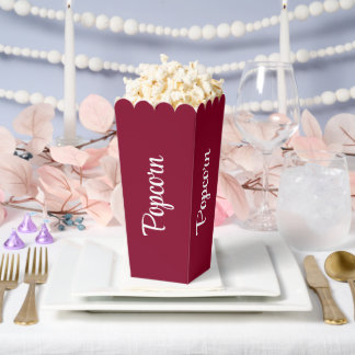 Burgundy Modern Popcorn Favor Boxes