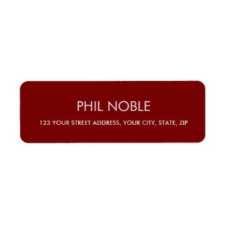BURGUNDY modern simple professional name monogram Label