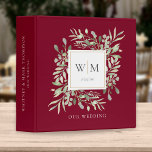 Burgundy Monogram Greenery Wedding Photo Album 3 Ring Binder<br><div class="desc">Botanical watercolor greenery monogram initials burgundy wedding photo binder. Personalize with your monogram initials,  special date,  and name to create a beautiful elegant binder that is unique to you. Designed by Thisisnotme©</div>