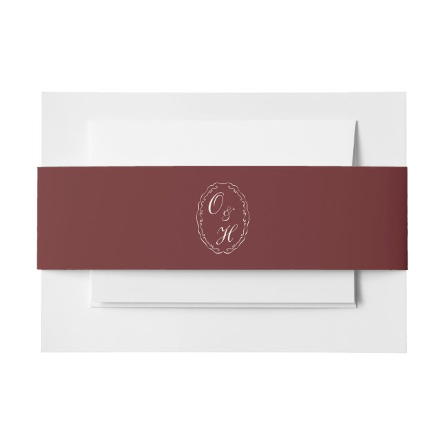 Burgundy Monogram Wedding Belly Band (Front Example)