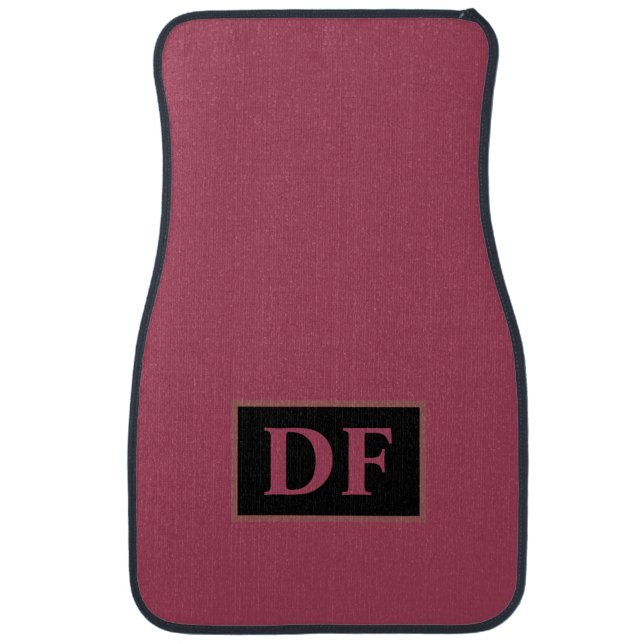 Burgundy Monogrammed Car Floor Mat (Front)