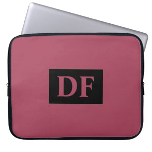 Burgundy Monogrammed Laptop Sleeve
