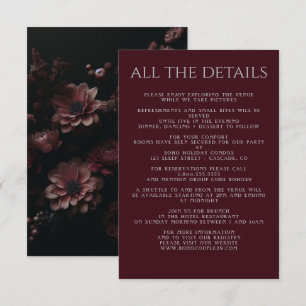 Burgundy Moody Floral Enclosure Card
