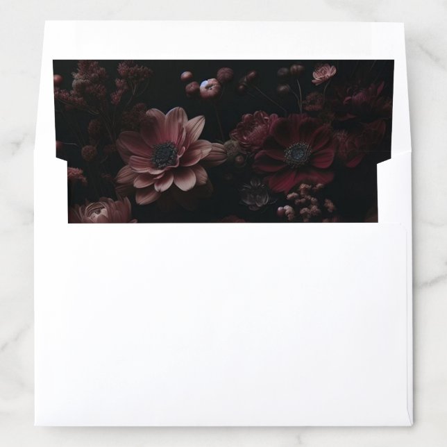 Burgundy Moody Floral Envelope Liner (In Envelope)