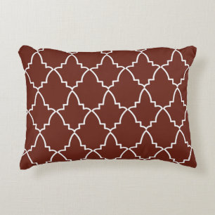 Burgundy Moroccan Lattice Pattern Accent Pillow