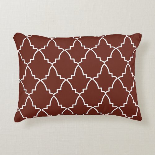 Burgundy Moroccan Lattice Pattern  Accent Pillow