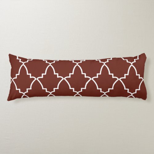 Burgundy Moroccan Lattice Pattern Body Pillow