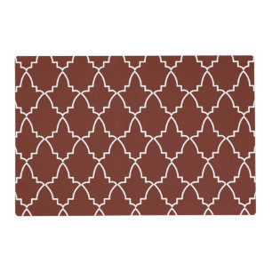 Burgundy Moroccan Lattice Pattern Placemat