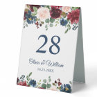 Burgundy Navy Blue Blush Floral Watercolor Rustic