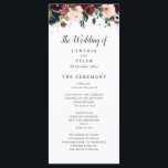 burgundy & navy blue, blush floral wedding program<br><div class="desc">A lovely navy blue theme with watercolor burgundy,  navy blue and blush pink flowers . You can personalize the text and colors on this wedding program template.</div>