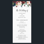 burgundy & navy blue, blush floral wedding program<br><div class="desc">A lovely navy blue theme with watercolor burgundy,  navy blue and blush pink flowers . You can personalize the text and colors on this wedding program template.</div>
