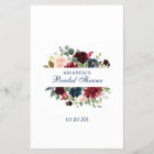 Burgundy Navy Blue Blush Flower Bridal Shower Game