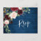 Burgundy Navy Blue Blush Watercolor Wedding RSVP