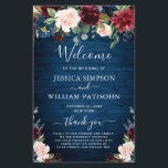 Burgundy Navy Blue Blush Wedding Ceremony Program<br><div class="desc">For further customization,  please click the "customize further" link and use our design tool to modify this template. If you prefer Thicker papers / Matte Finish,  you may consider to choose the Matte Paper Type. 
 If you need help or matching items,  please contact me.</div>