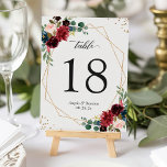 Burgundy Navy Blue Floral Gold Geometric Wedding Table Number<br><div class="desc">Burgundy Red Navy Blue Floral Gold Geometric Frame Wedding Table Number Card. (1) Please customize this template one by one (e.g, from number 1 to xx) , and add each number card separately to your cart. (2) For further customization, please click the "customize further" link and use our design tool...</div>