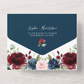 Burgundy Navy Blue Gold Blush Pink Country Wedding All In One Invitation (Back)