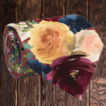 Burgundy, Navy Blue, Gold Floral Neck Tie<br><div class="desc">Gold Yellow,  Navy Blue and Dusty Blue and Pink Flowers Beautiful Flowers Floral Roses Neck Tie. Great for formal occasions and weddings!</div>