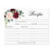 Burgundy Navy Blush Bridal Shower Recipe card
