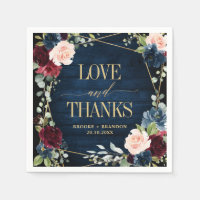 Burgundy Navy Blush Floral Geometric Wedding