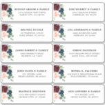Burgundy Navy Blush Floral Wedding Guest Address Sticker<br><div class="desc">Easy to personalize, names and addresses / individual wedding shipping address label stickers for guests. The design features a stunning bouquet of burgundy / Marsala , peach , navy flowers / roses with matching leaves. Please find more matching designs and variations in my "blissweddingpaperie" store. And feel free to contact...</div>