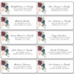 Burgundy Navy Blush Floral Wedding Guest Address Sticker<br><div class="desc">Easy to personalize, names and addresses / individual wedding shipping address label stickers for guests. The design features a stunning bouquet of burgundy / Marsala , peach , navy flowers / roses with matching leaves. Please find more matching designs and variations in my "blissweddingpaperie" store. And feel free to contact...</div>