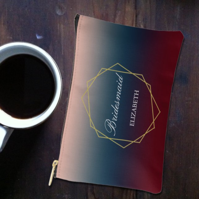 Burgundy Navy Blush Geometric Wedding Accessory Pouch (Creator Uploaded)