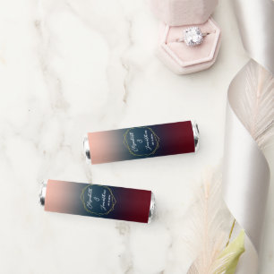 Burgundy Navy Blush Ombre Geometric Wedding Breath Savers® Mints