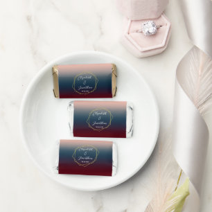 Burgundy Navy Blush Ombre Geometric Wedding Hershey's Miniatures