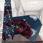 Burgundy Navy Elegant Wedding Neck Tie<br><div class="desc">A navy burgundy wedding neck tie featuring a navy blue watercolor painted background with dusty blue eucalyptus and deep bordeaux burgundy peonies.</div>