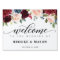 Burgundy Navy Floral Rustic Boho Wedding Welcome