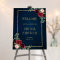 Burgundy Navy Floral Rustic Bridal Shower Welcome 